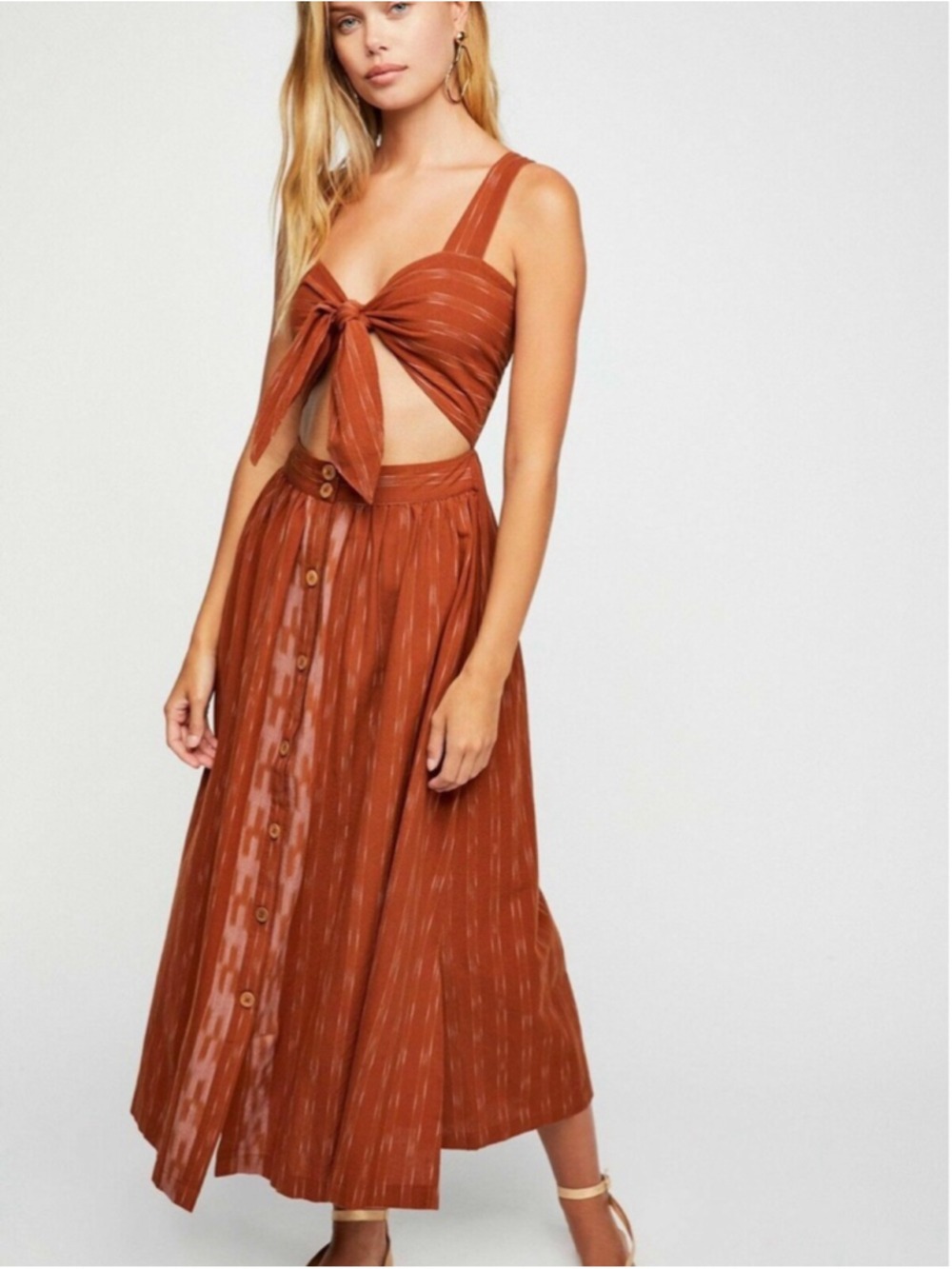 Free People Caldasi Midi Dress Size L - Picture 10 of 10